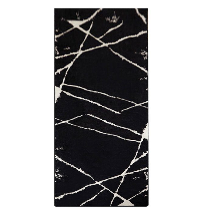Conceptum Alfombra de Pasillo Broken Blanco y Negro 80 x 300 cm